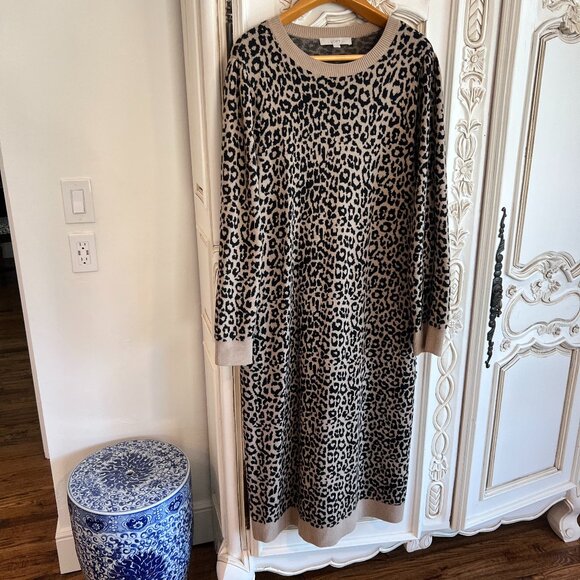 LOFT Dresses & Skirts - Ann Taylor Loft cheetah knit dress in xl